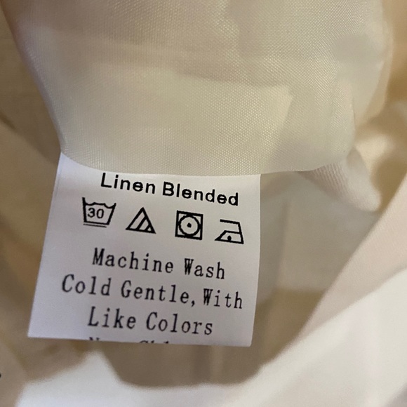 NWT Jofemuho Beige/Tan/Off White Blazer/Jacket, 3/4 length sleeve, Linen Blend - Picture 3 of 3